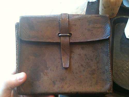 German leather pouch with GI capture markings