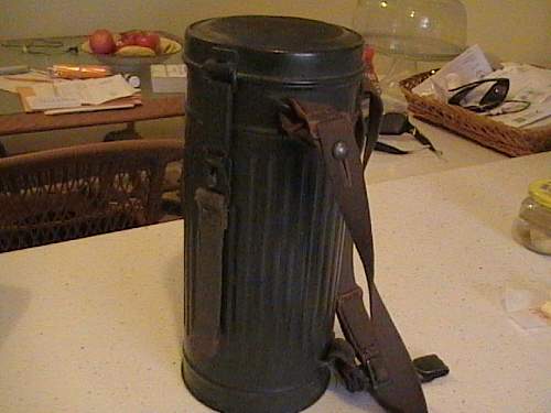 1939 Marked Gas Mask &amp; Canister Named and Minty Condition