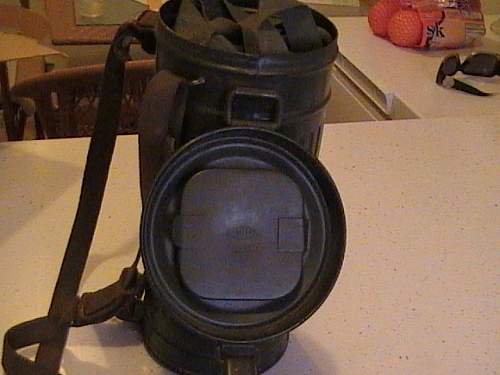 1939 Marked Gas Mask &amp; Canister Named and Minty Condition