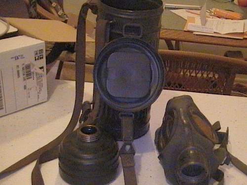 1939 Marked Gas Mask &amp; Canister Named and Minty Condition