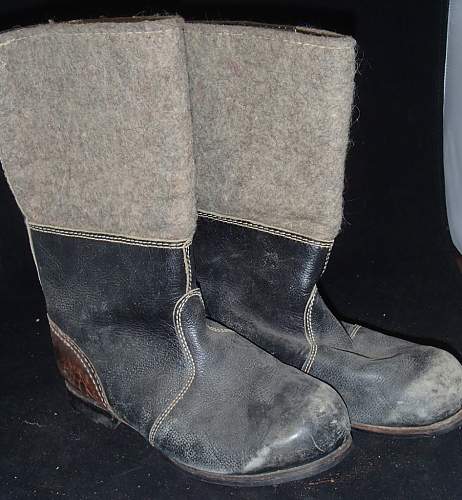 German Felt Boots - resoled WWII or East German ?