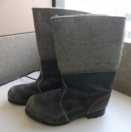 German Felt Boots - resoled WWII or East German ?