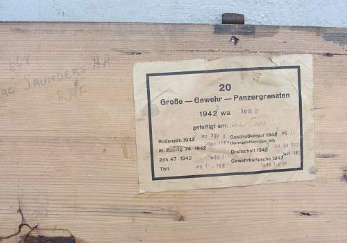 Wehrmacht ' Granaten ' wooden storage box