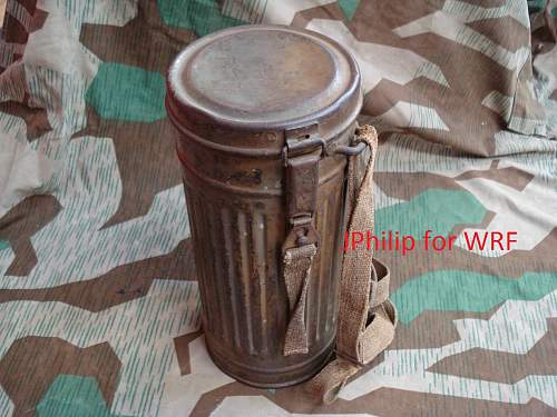 Camouflage gas mask canister - research question