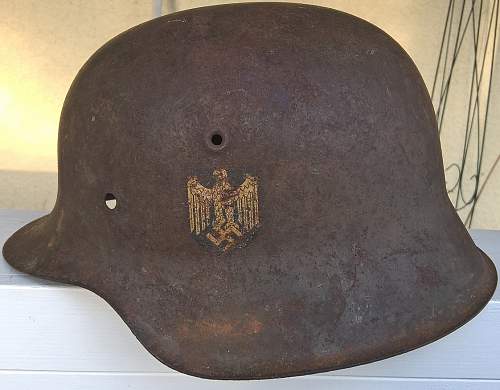 Finnish battlefield found helmet odd decals