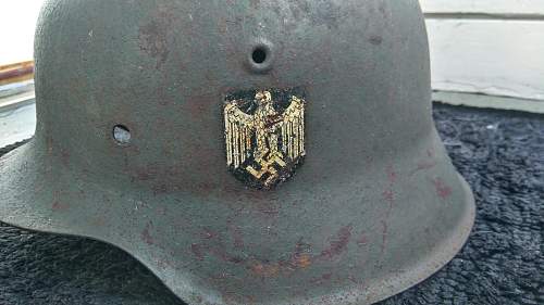 Finnish battlefield found helmet odd decals