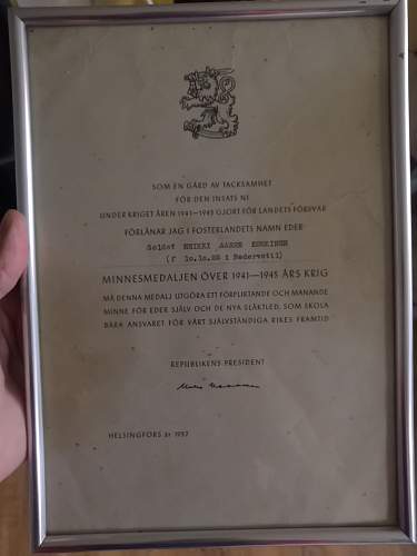 Finnish Continuation War Medal