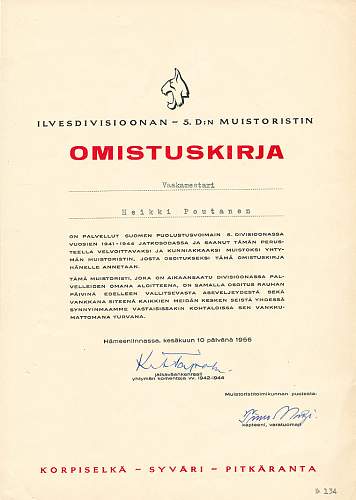 Finnish commemorative crosses and their documents