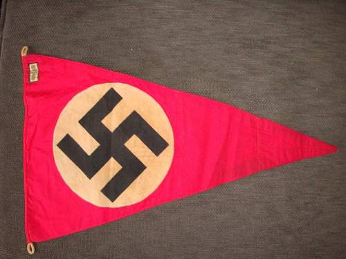 nazi pennant with a rzm tag real or fake