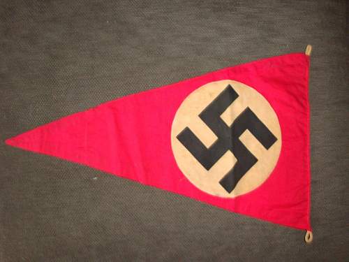 nazi pennant with a rzm tag real or fake