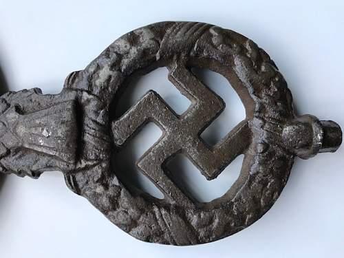 Crudely cast early NSDAP flag pole topper