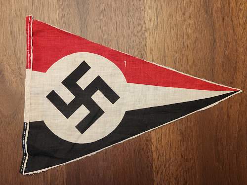 Early Tri-Color Pennant with Swastika