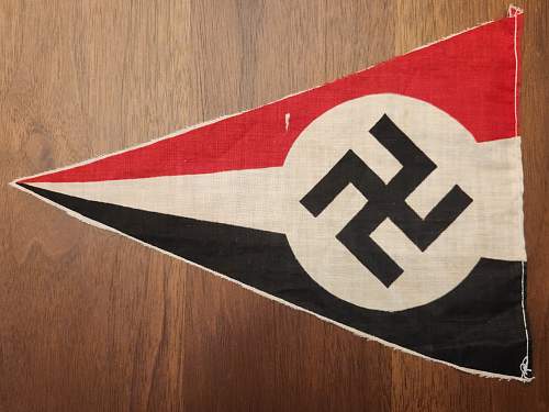 Early Tri-Color Pennant with Swastika