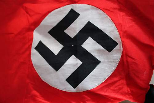 Double-Sided NSDAP Party Banner with white dot in the middle
