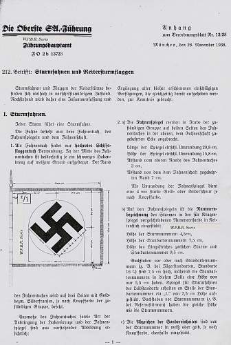 1938 order for SA-flags, unit-numbers, special devices, traditions-numbers and names