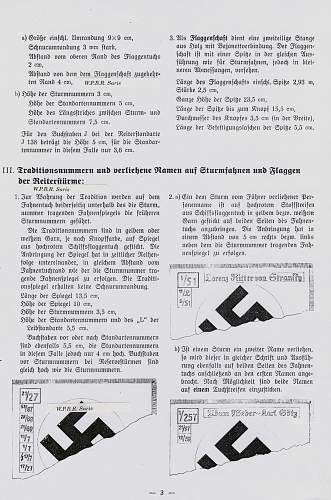 1938 order for SA-flags, unit-numbers, special devices, traditions-numbers and names