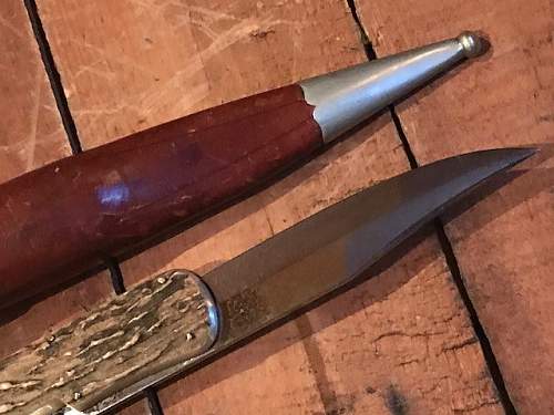 Verlängerungsmesser Saufänger mit Lederscheide ( Extension Knife w/ Leather Sheath)