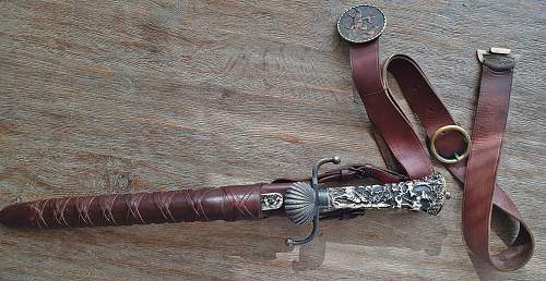 Banddamast Hunting dagger with skinner, Royal quality