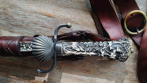 Banddamast Hunting dagger with skinner, Royal quality