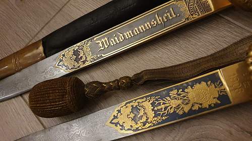 Banddamast Hunting dagger with skinner, Royal quality