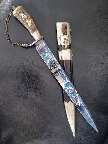 Damast hunting dagger by Wilms