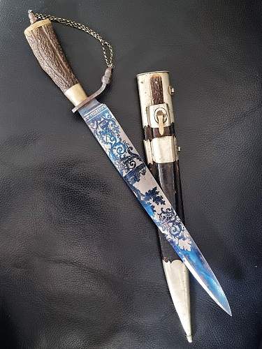 Damast hunting dagger by Wilms