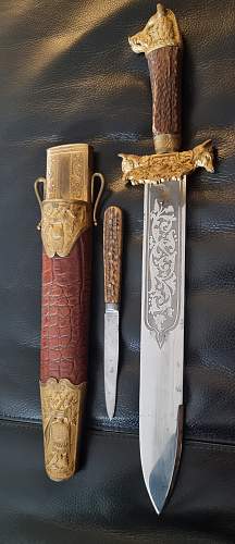 Deluxe Standhauer waidbesteck - Hunting dagger set from Austria