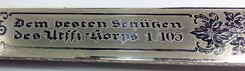 Army &quot;Besten Schutzen&quot; Hirschfanger and Luftwaffe Forestry sidearm...