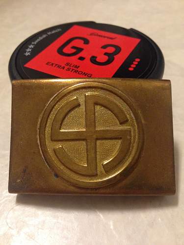 Small youth/symphatizer/scout buckle with sonnenrad/sunwheel