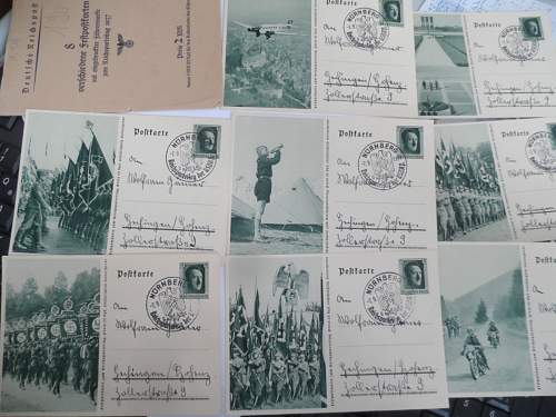 Eight reichsparteitag postcards