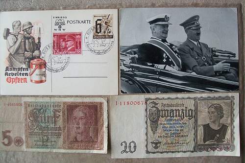 Paper items picked up from German soldiers father