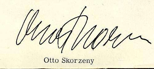 Otto Skorzeny Autograph