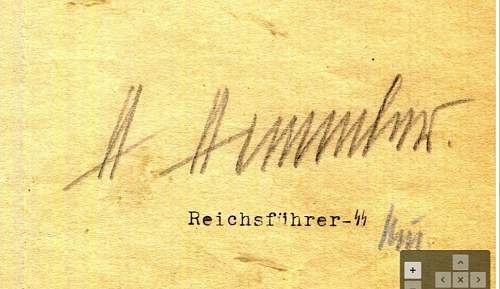 Himmler signed document...genuine?
