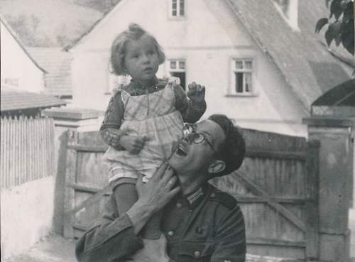 Soldier with boy &amp; boy in uniform