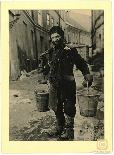 Photo Showing a Jewish Person in a Ghetto In Poland during WW2