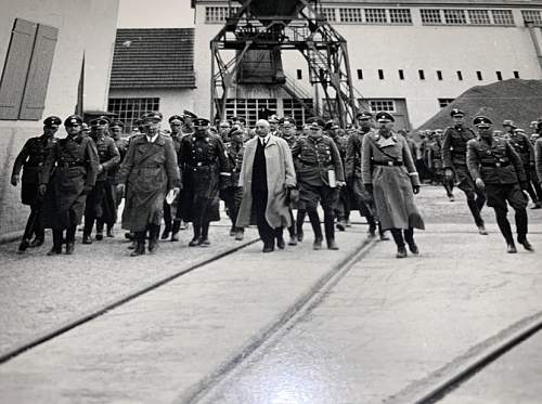 Photo showing the visit of Adolf Hitler and Heinrich Himmler to the &quot;Trickzellstoff&quot; factory