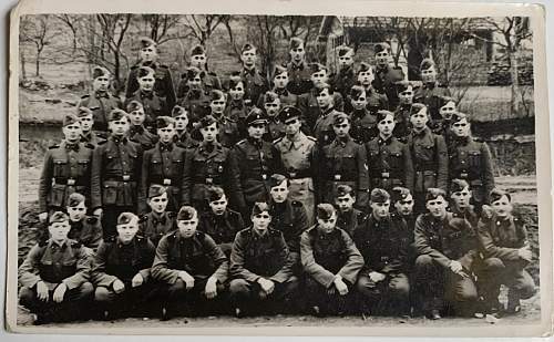 Original photo showing Platoon of Waffen SS members.