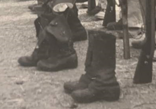 Original WW2 Era Photo showing German soldiers in interesting looking outfits. Look to be in training.