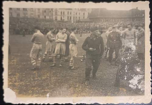 Original WW2 Era Photo showing German military members at what looks to be a sporting event.