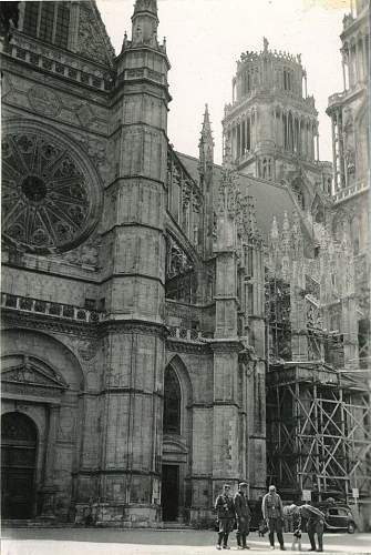 Then and now photos of the Orléans Cathedral in France.