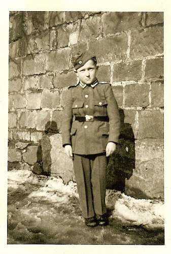 Soldier with boy &amp; boy in uniform