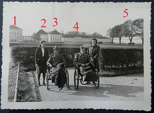 Photo of wounded soldiers at Nymphenburg Palace