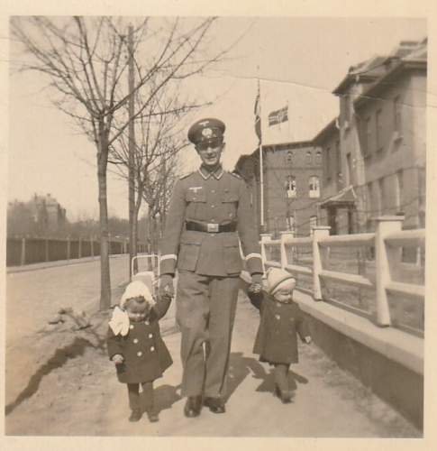 Soldier with boy &amp; boy in uniform