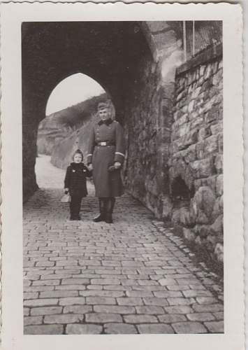 Soldier with boy &amp; boy in uniform