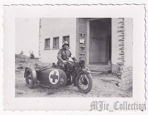 Wehrmacht medic on a motorcycle