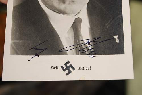 Adolf Hitler signed postcard.