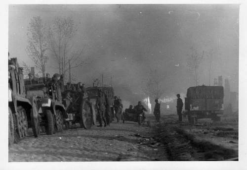German soldiers in the battles. Destroyed tanks and guns more photos