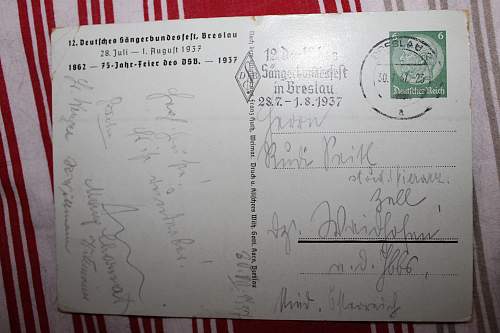 exposition intern. Paris 1937 and DSB Breslau 1937 post cards