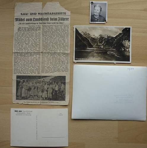 Hitler signed postcard + small documentation