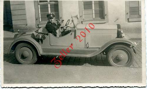 Allgemeine SS with dog and car